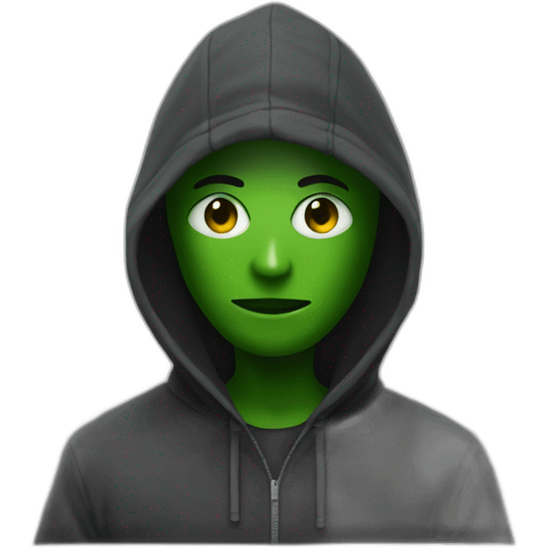 emoji programmer in hoodie in matrix film emoji