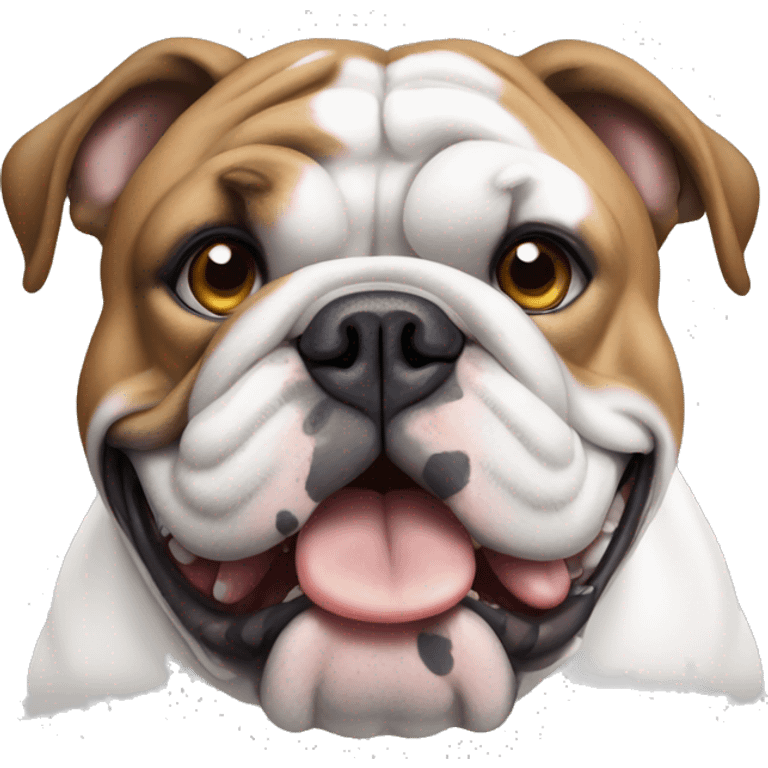 English bulldog whith Bue and White background  emoji