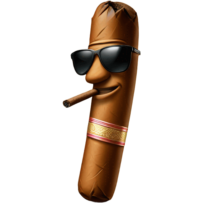 A cigar with sunglasses on  emoji