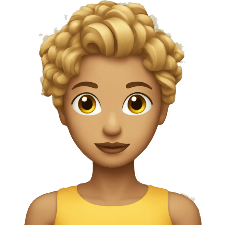 Chica con el pelo castaño claro liso muy largo emoji