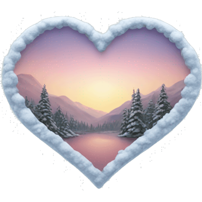 Heart shape with winter inside emoji