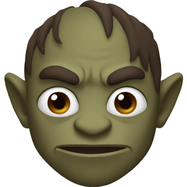 Brown Orc with a white palm on his face from the Lord of the Rings shows a heart emoji