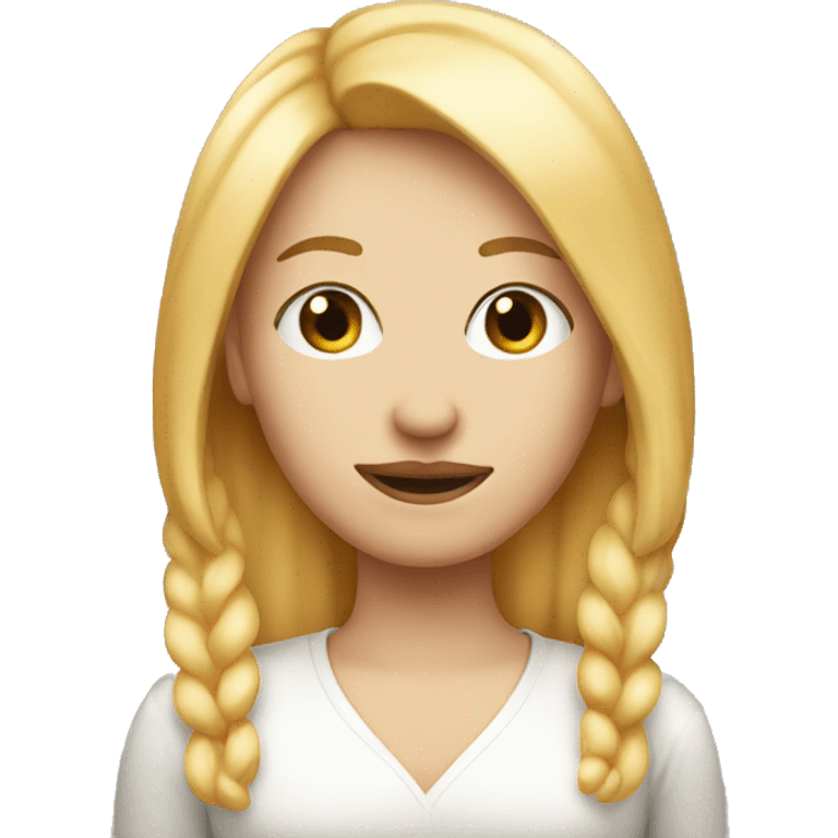 Blonde Girl with a peach hair mustache  emoji