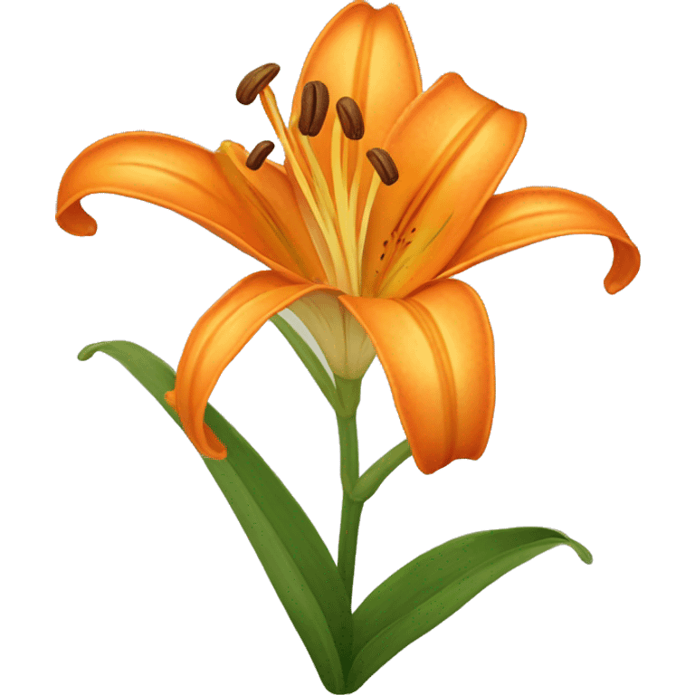 Orange Lily flower emoji