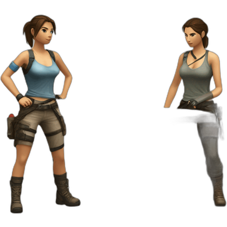 Lara Croft qui fait du ping pong avc Nathan Drake emoji