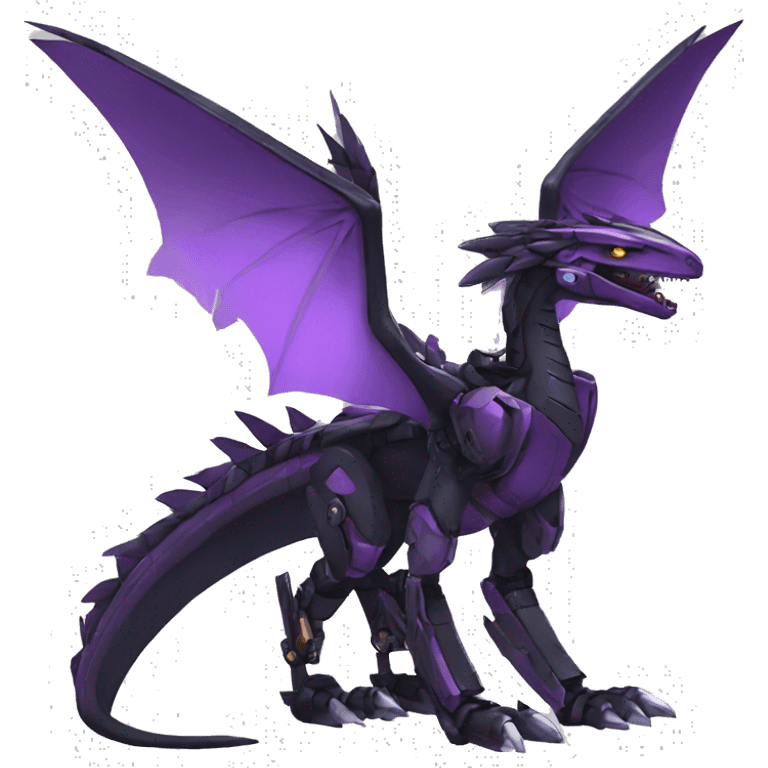  Cool Edgy Black Purple Digimon-Fakemon-Raptor-Dragon-Mecha full body emoji