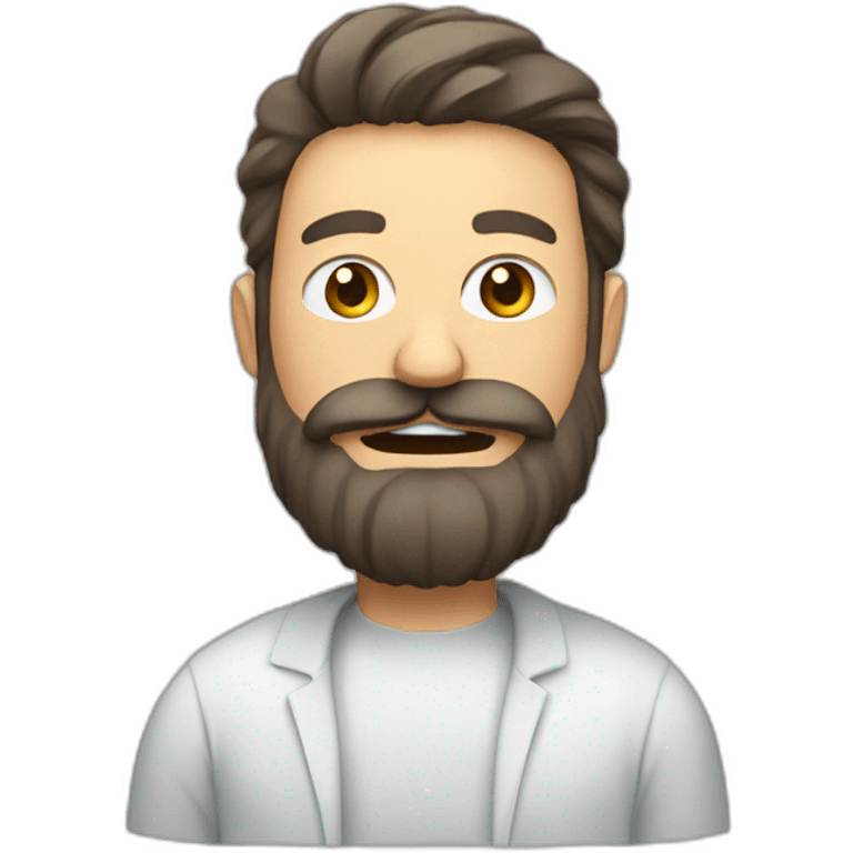 man with beard fighting a virus emoji