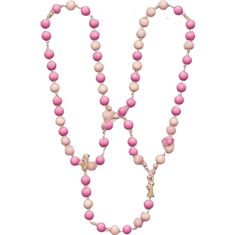 Pink and beige rosary  emoji