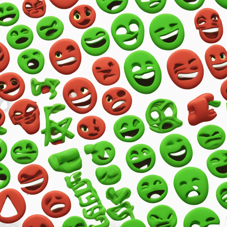 étiquette avec leslettres : A B C D E , avec du vert nuancer vert le rouge emoji