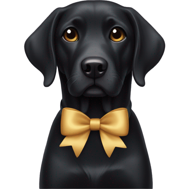 black lab with a bow emoji