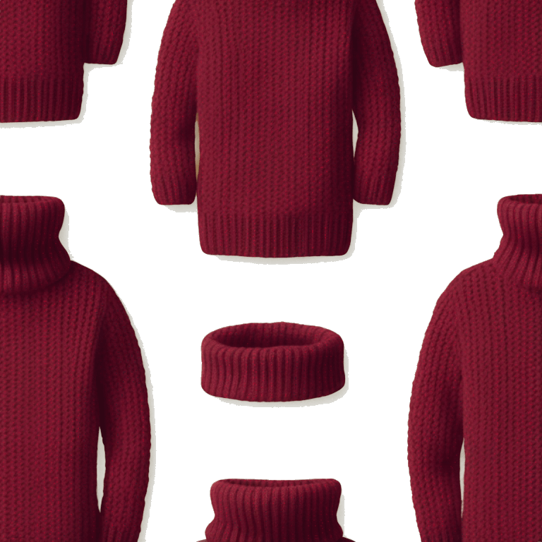 Burgundy knitted turtleneck sweater on Pale yellow colors emoji