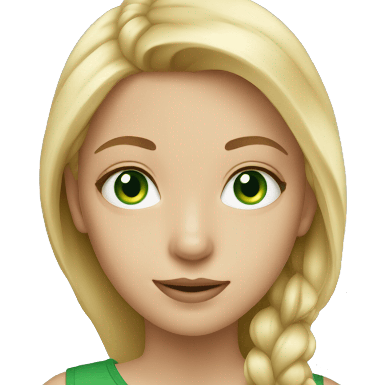 Pretty Blonde girl with green eyes emoji