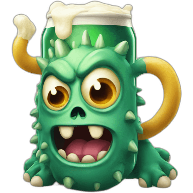 Monster with bier emoji