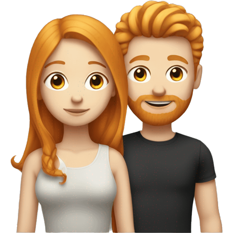 Ginger girl with glass and blonde guy emoji