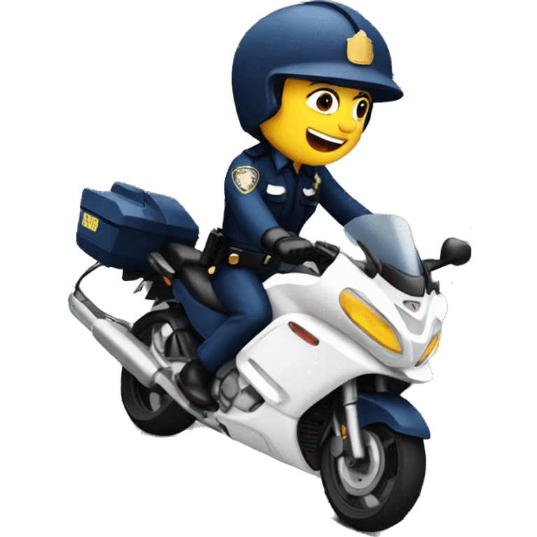 Police chasing on motorcycle  emoji