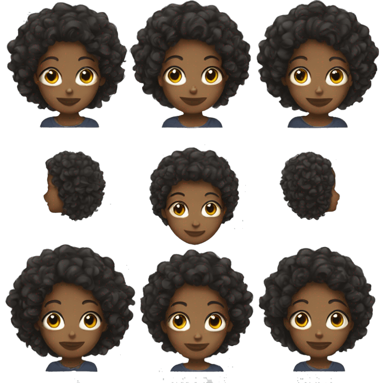 black female with curly hair emoji