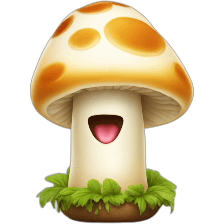 a mushroom that eats ice cream emoji