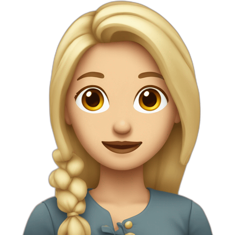 Mujer rubia con coleta Pamplona estilo kukusumuxu emoji