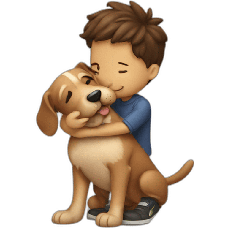 man kissing dog emoji