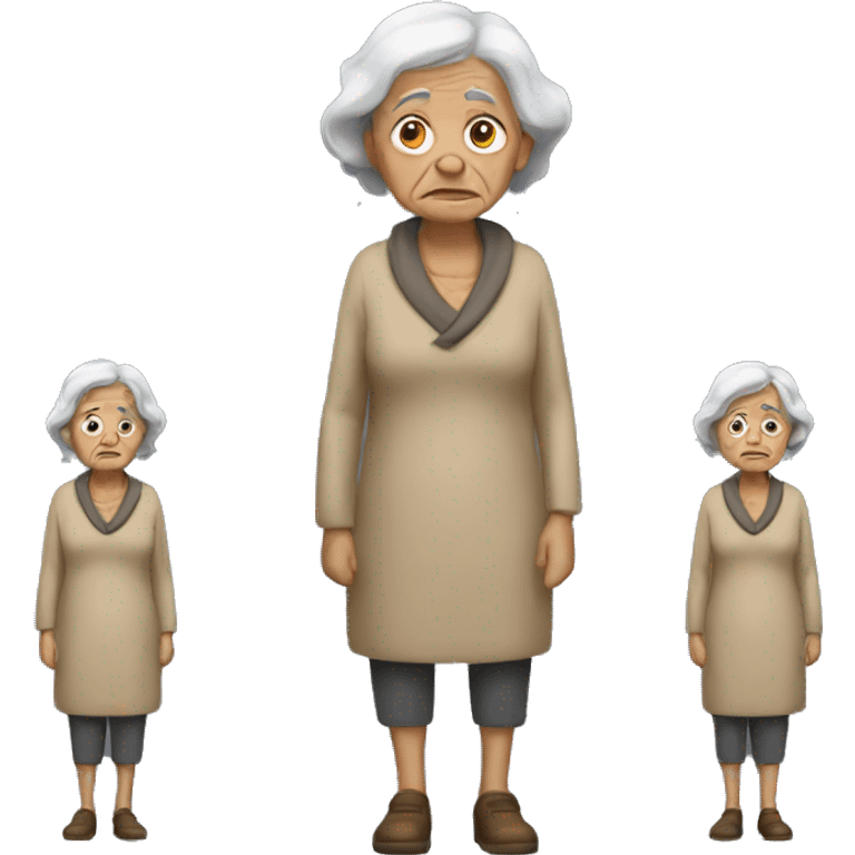 old woman sad standing full body emoji