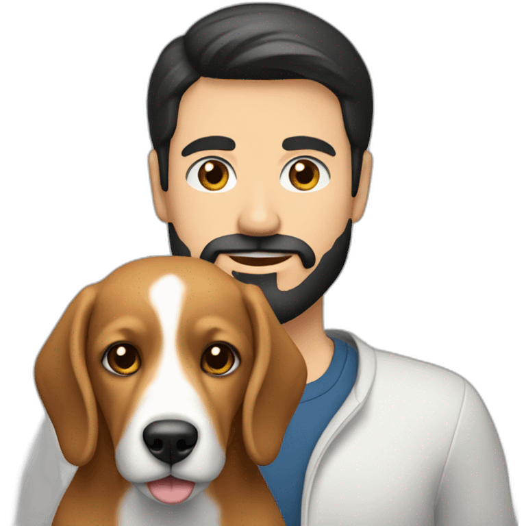 caucasian-man-with-black-hair-and-beard-with-a-beagle emoji