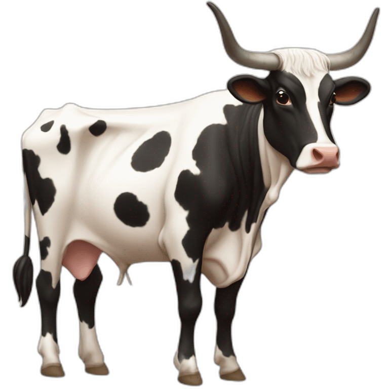 SPECKLED LONGHORN COW LONG LONG LONG emoji