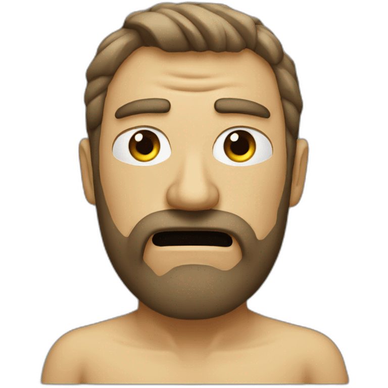 Angry guy with beard and nose strip emoji