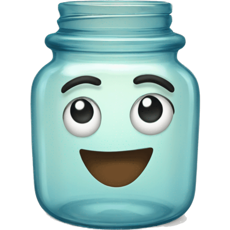 Anthropomorphic glass jar emoji