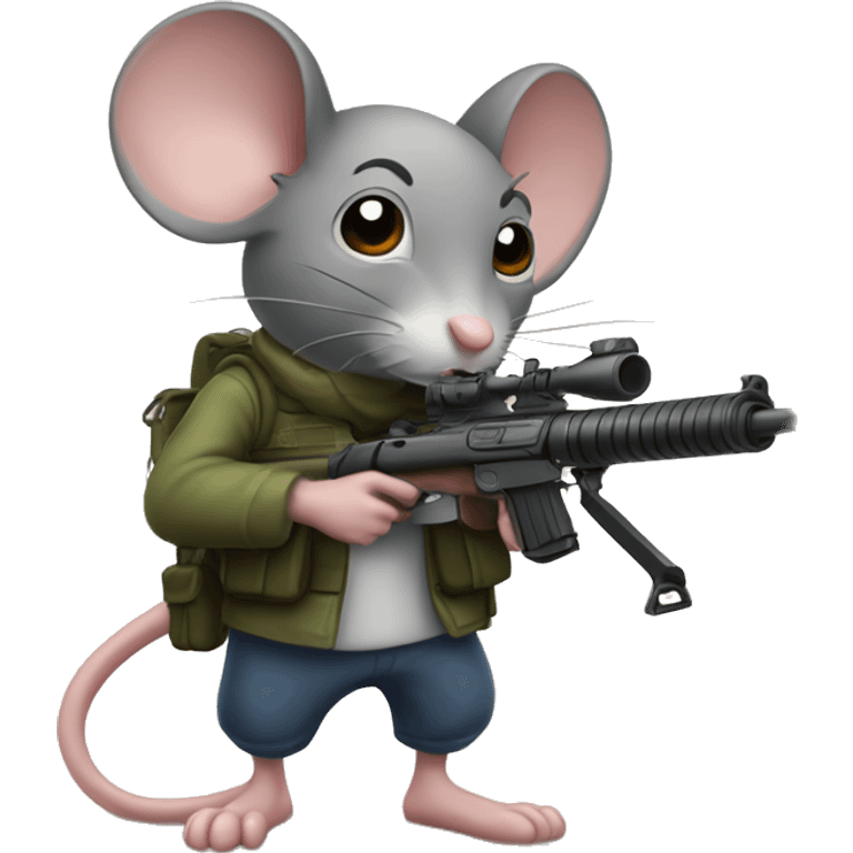 mouse with a rifle and sumbrero emoji