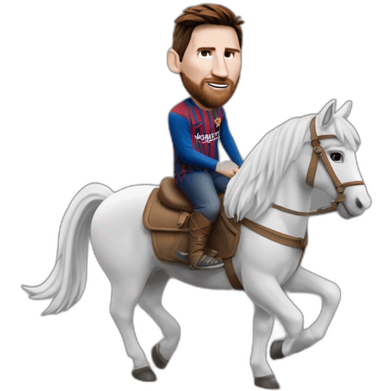 Messi sur un cheval qui fait caca emoji