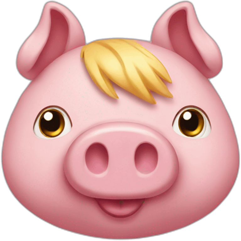 piggy with Donald trump face emoji