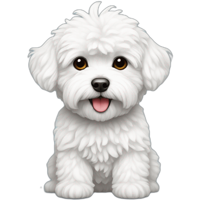 white maltipoo with snowman emoji