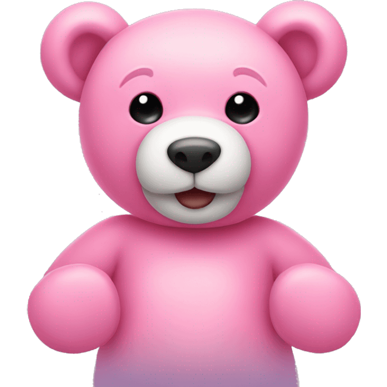 pink teddy bear wearing a friendship brazalet emoji