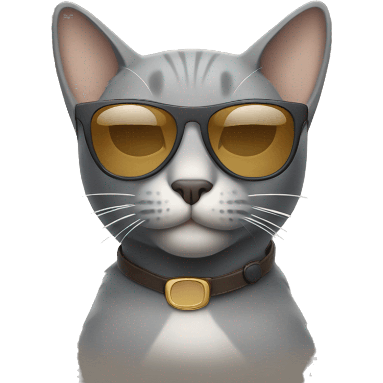 Gray cat with beige sunglasses  emoji