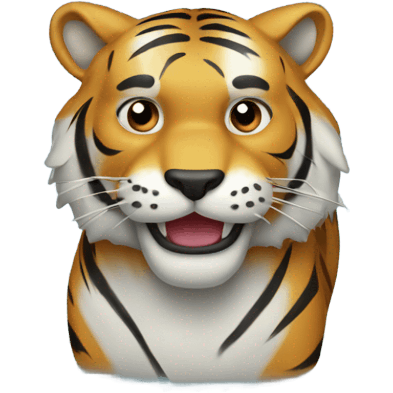 Tiger in a rain oat emoji