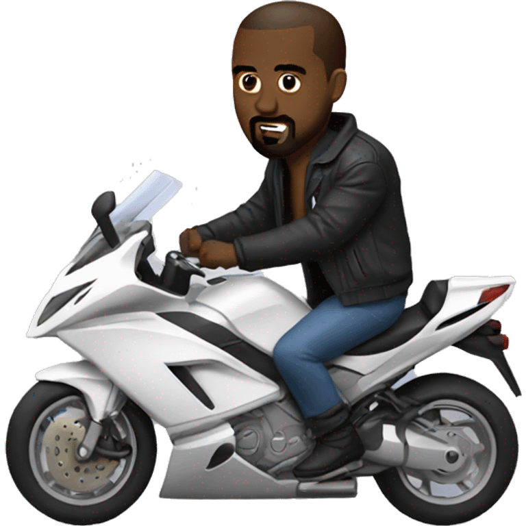 Kanye driving motorbike emoji