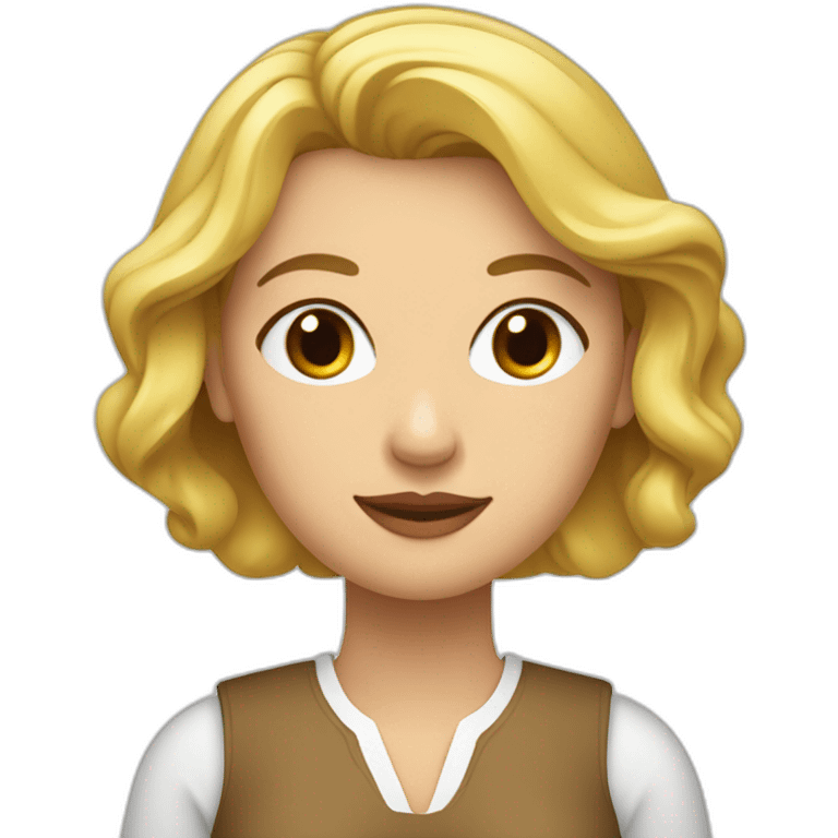 Mujer rubia con coleta Pamplona estilo kukusumuxu emoji