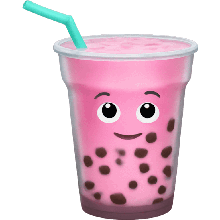 pink boba drink  emoji