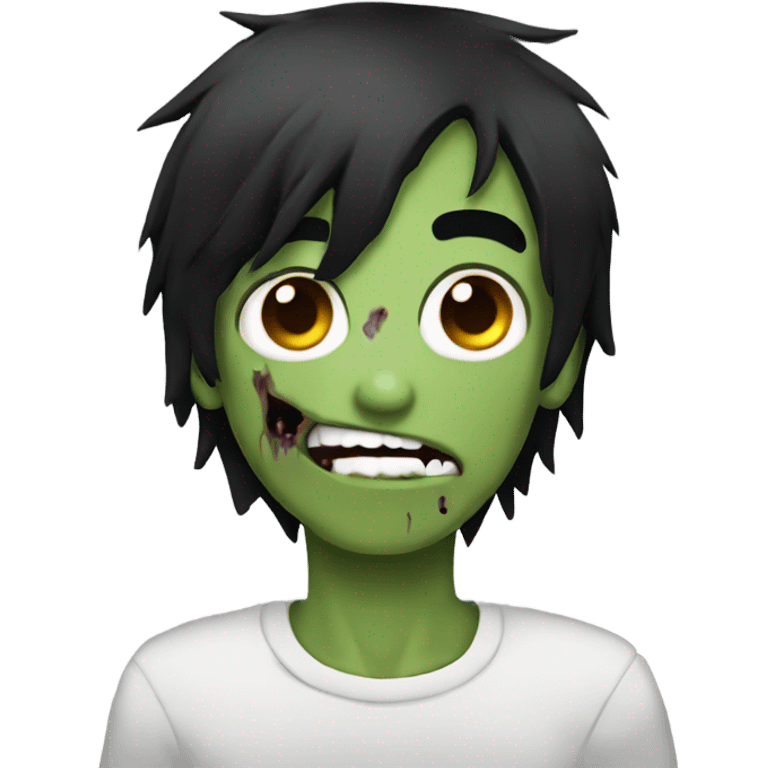 boy zombie with black hair emo emoji