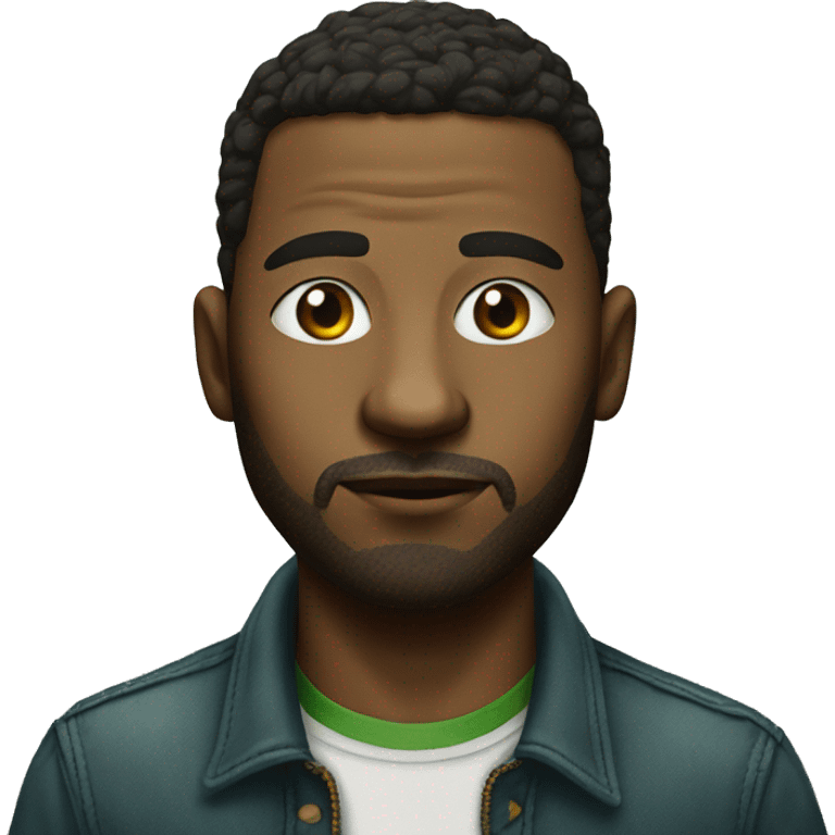 realistic portrait of a male with weed emoji