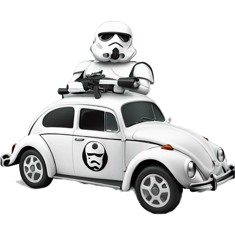  Side view 1956 Volkswagen bug First Order Storm Trooper emoji