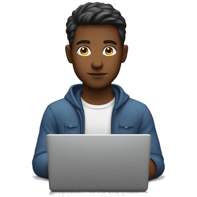 focused male with laptop emoji