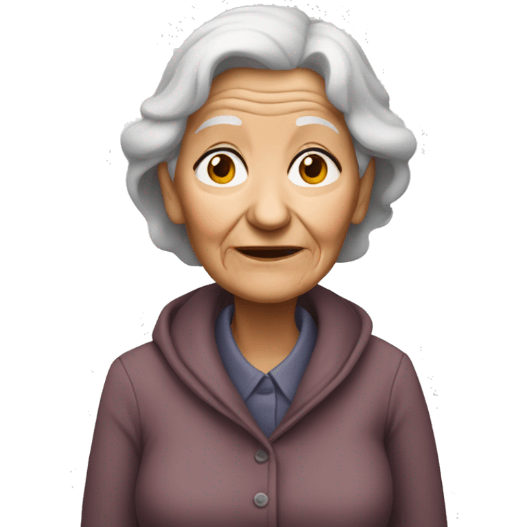 Old woman missing her family emoji