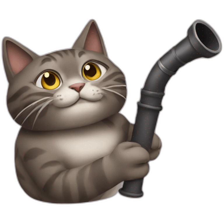 Cat using a pipe emoji