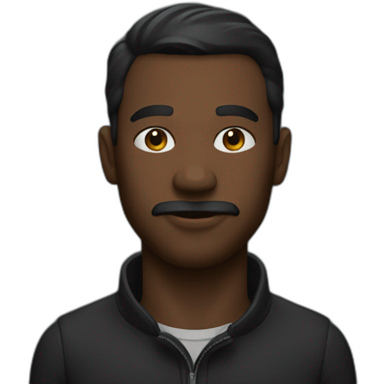 homme noir cagoulé emoji