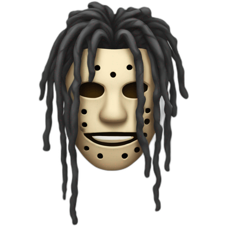 jason mask with dreads coming out emoji