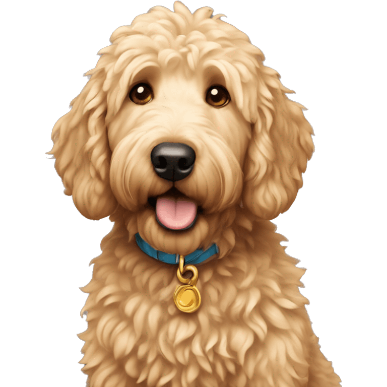 Golden doodle dog emoji