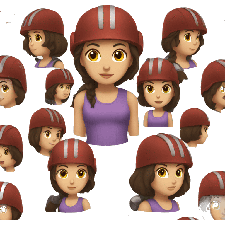 brunette girl with a helmet emoji