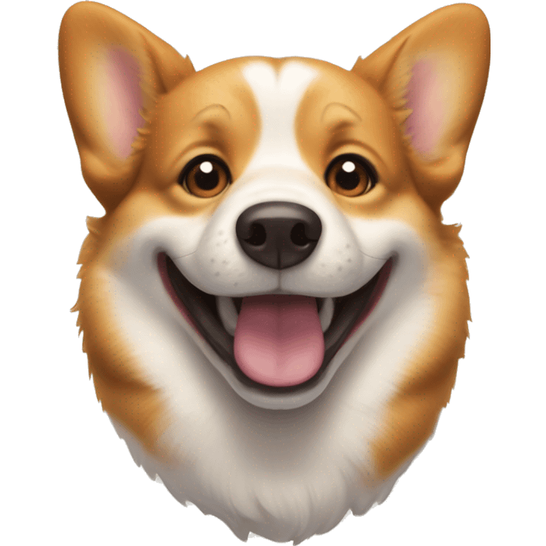 A Happy corgi face.  emoji