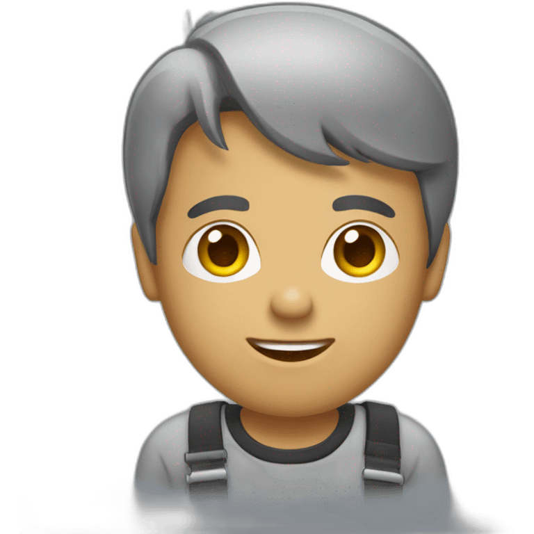 chico usando computadora emoji